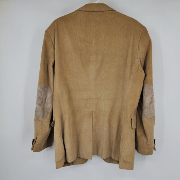 Bret Lawrence Tailored Brown Corduroy Elbow Patch Men's Blazer Suit Jacket 44 R - Picture 2 of 16